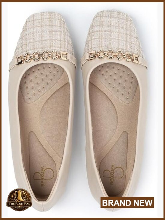 Amazon.com | Cusolemore Women Square Toe Ballet Flats with Arch Support Slip On Work Shoes